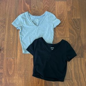 Wild fable grey and black crop tops